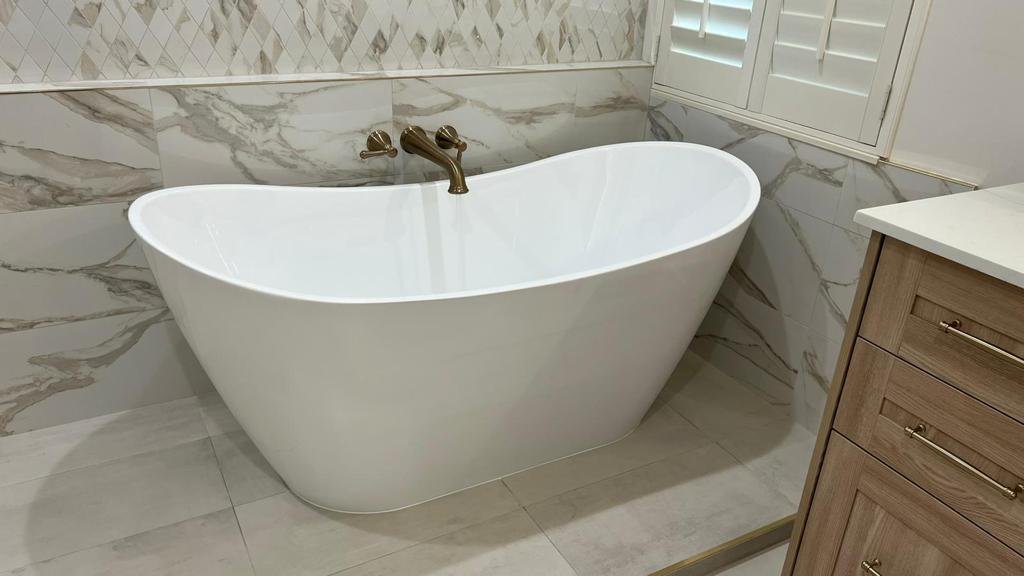 Recent Acassa Construction work — freestanding tub in primary bath