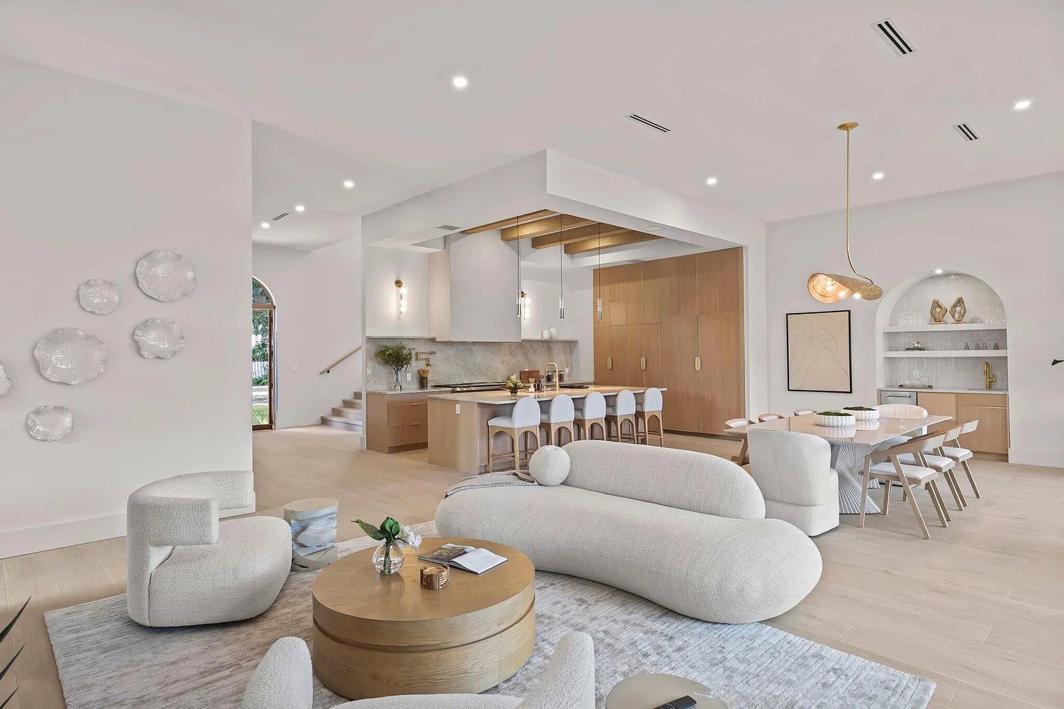 Recent Acassa Construction work — open-plan living and kitchen with oak floor